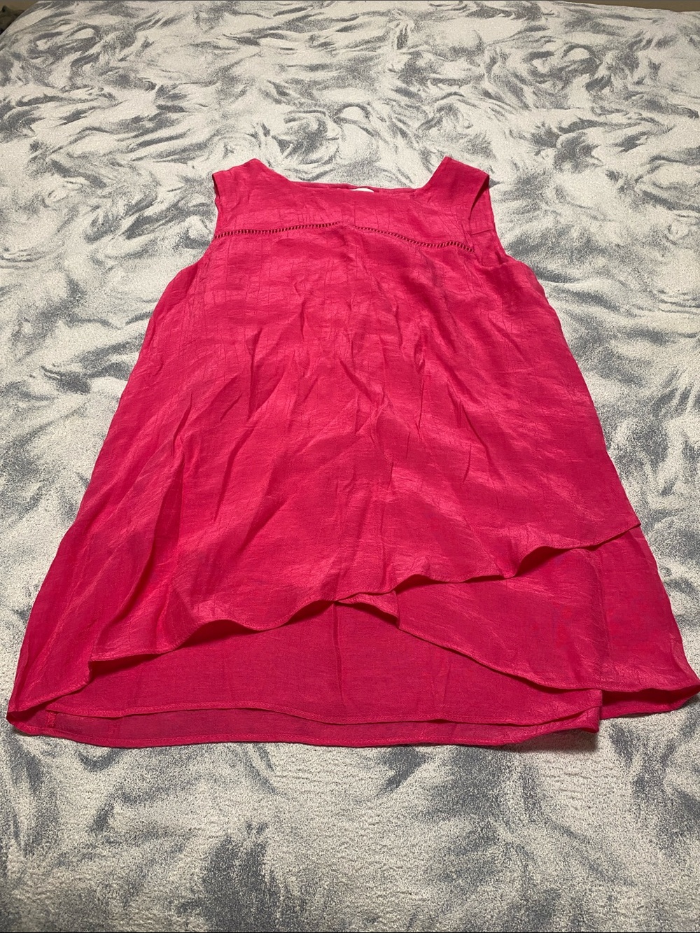 Christina B Women’s Sleeveless Layered Tunic Top in Hot Pink